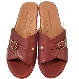 L'Amour Des Pieds Cheyne Slide Wedge Sandal Red Women’s Size 8.5